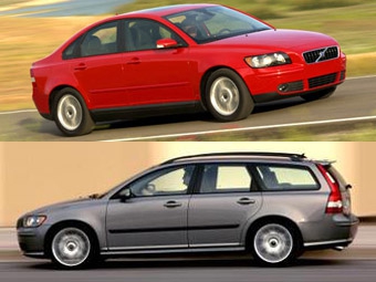 Volvo S40 (сверху), Volvo V50 (снизу). Коллаж Ленты.ру