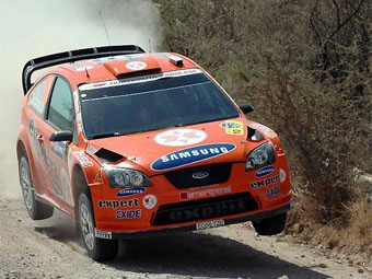 Хеннинг Сольберг (Munchi's Ford, Ford Focus RS WRC 07) во время Ралли Мексики, 2008. Фото с сайта rally-mania.cz