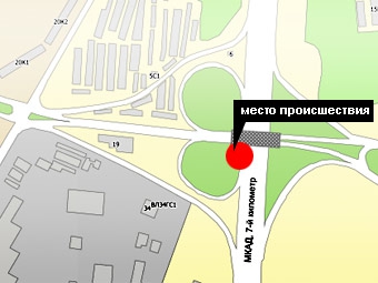 Место происшествия. Фрагмент карты с сайта nakarte.ru