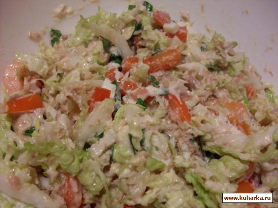 Салат с тунцом пекинской капустой рецепт с очень вкусный Салат с тунцом пекинской капустой рецепт с очень вкусный