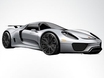 Так будет выглядеть серийный Porsche 918 Spyder. Иллюстрации Porsche