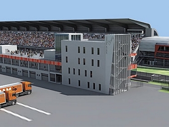 Проект паддока автодрома Moscow Raceway. Изображение организаторов.