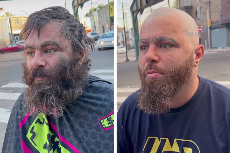 Стилист преобразил бездомного до неузнаваемости одной стрижкой ...