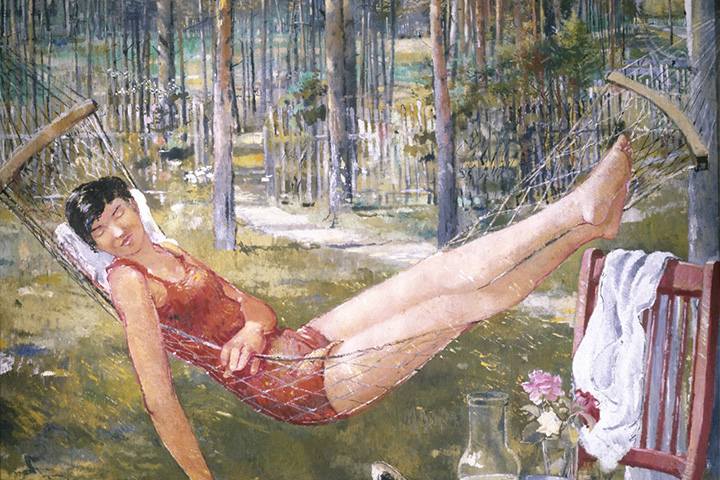 Ю.И.Пименов «Женщина в гамаке», 1934 
