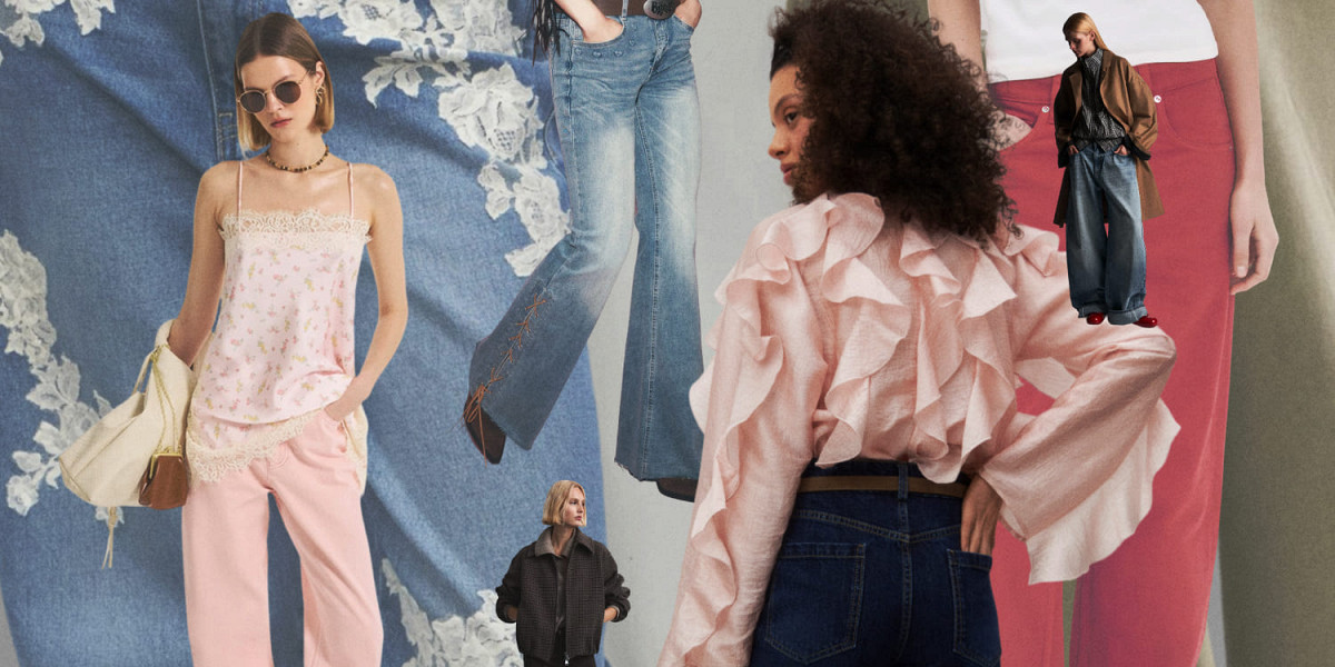 Красный деним, баллоны, клеши и буткаты: гид по трендовым джинсам весны-2026