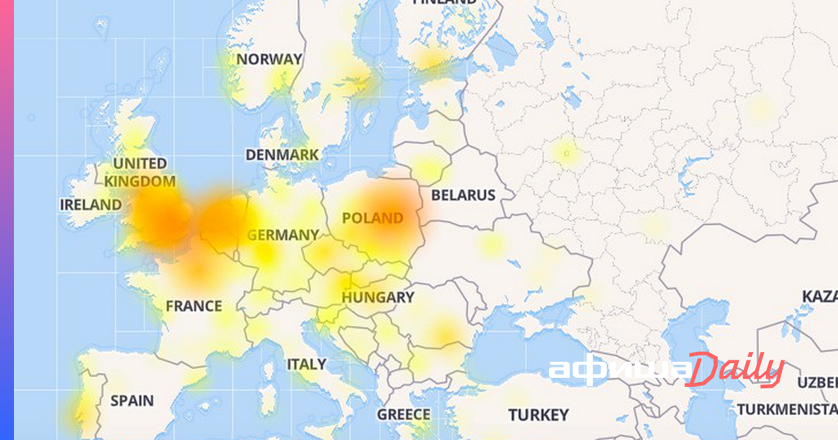 Карта сбоев ютуб сегодня