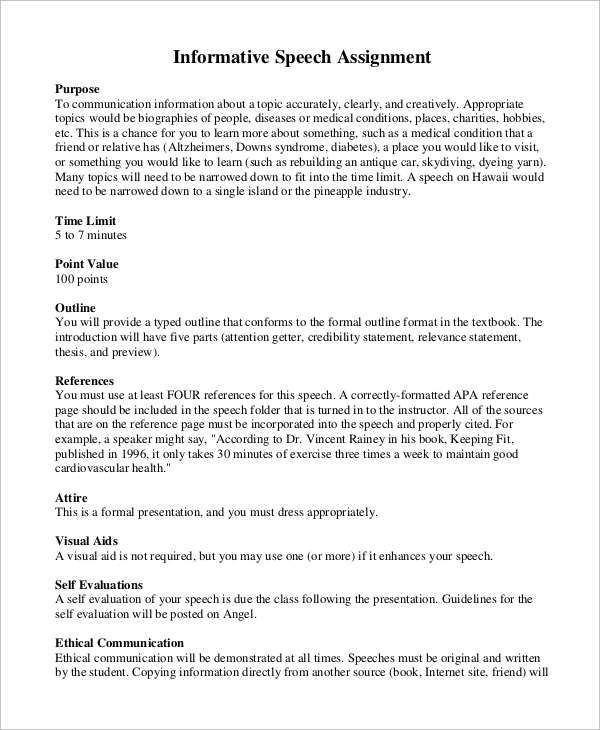 write my informative speech outline apa format apa formal outline