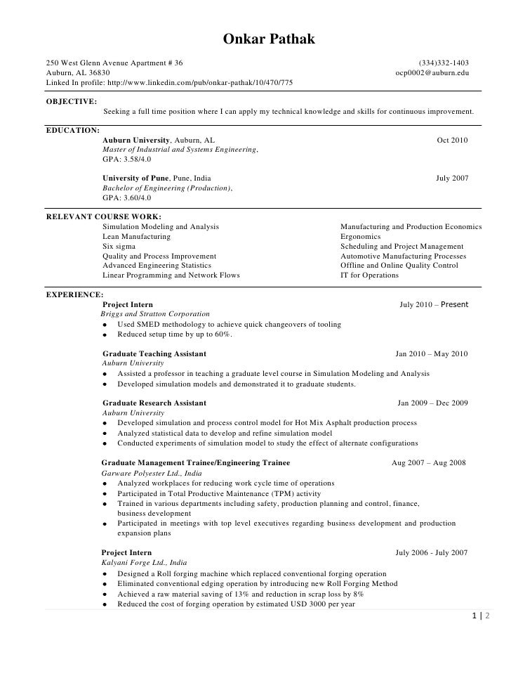industrial engineer resume exolgbabogadosco