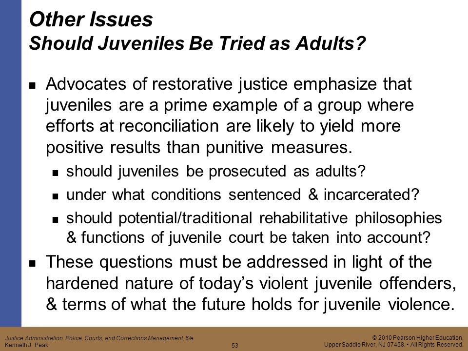 should juveniles be tried as adults essays
