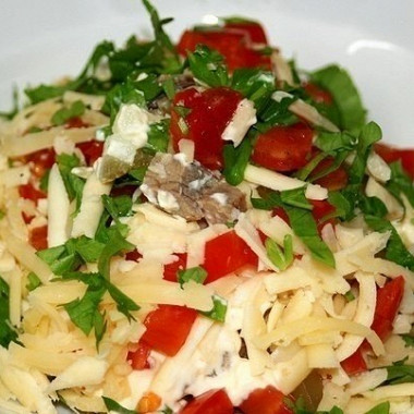 Рецепт Слоеный салат с говядиной и овощами