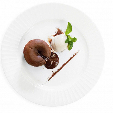 Рецепт Шоколадный фондан с мороженым из горгонзолы