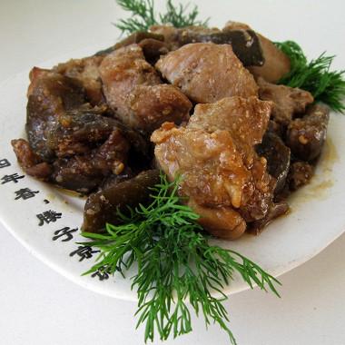 Рецепт Курица с баклажанами в соевом маринаде