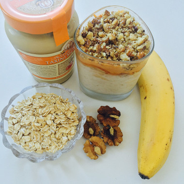 Рецепт Гранола с бананом и арахисовой пастой
