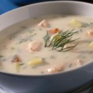 Фото рецепт Норвежский сливочный суп с семгой