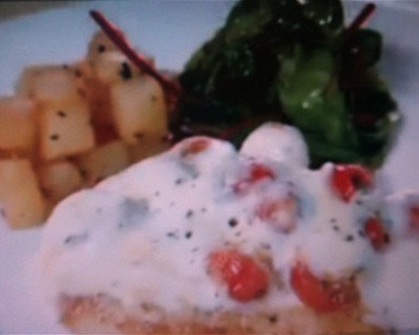 Рецепт Запеченная куриная грудка под соусом из томатов, базилика и моцареллы