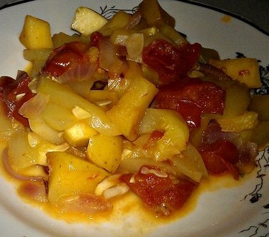Рецепт Гарнир из кабачков с яблоками