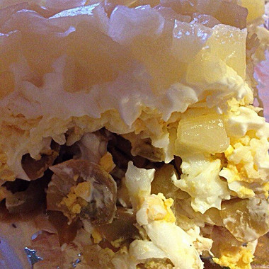 Фото рецепт Салат с ананасом и курицей