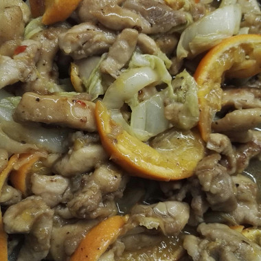 Рецепт Свинина с мандаринами и соусом чили