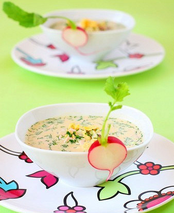 Окрошка с крабовыми палочками