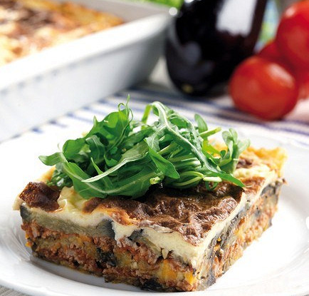Пирог из баклажанов и мяса