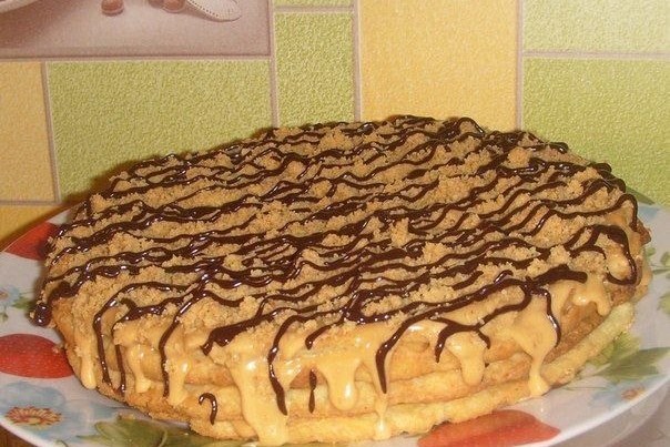 Сметанный торт со сливочным кремом