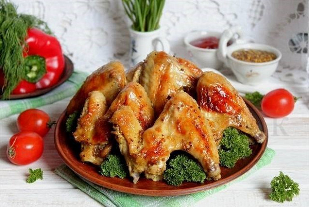 Куриные крылышки в апельсиново-горчичном маринаде