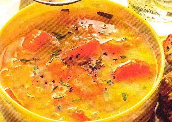 Овощной суп с тыквой и чечевицей