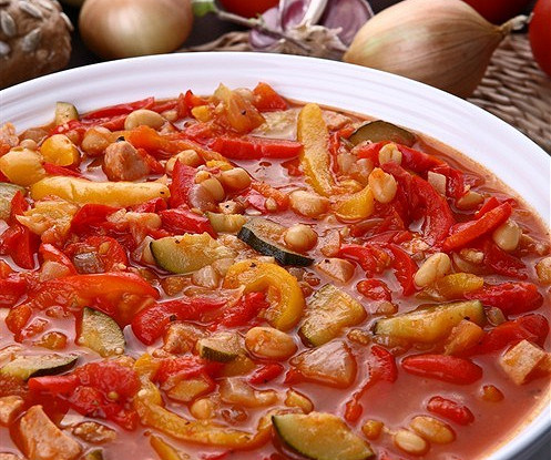 Овощной суп с зеленой фасолью