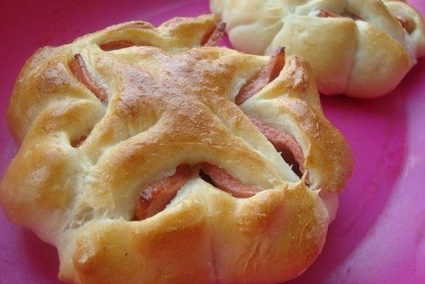 Колбасные цветочки к завтраку