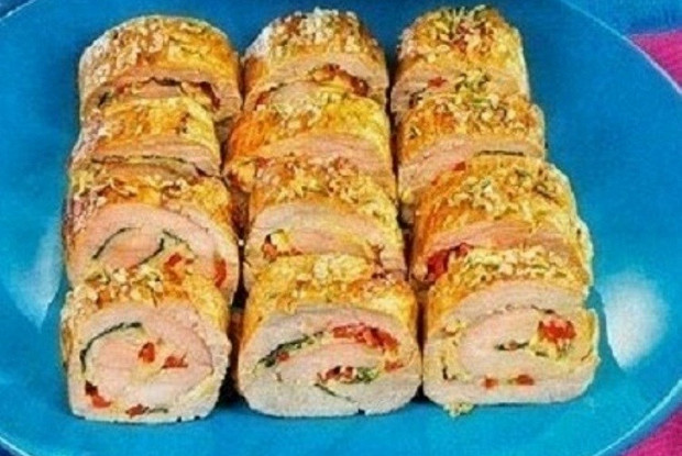 Куриные рулеты с перцем
