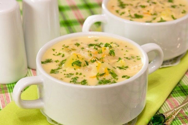 Сырный суп с рисом